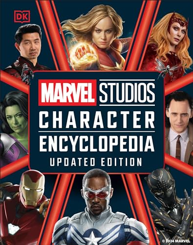 Marvel Studios Character Encyclopedia book cover featuring multiple heroes.
