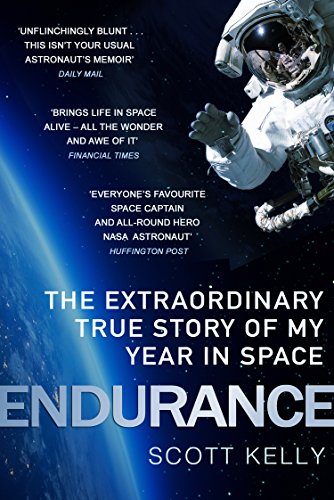 Book cover: astronaut in space with Earth below, titled "Endurance.