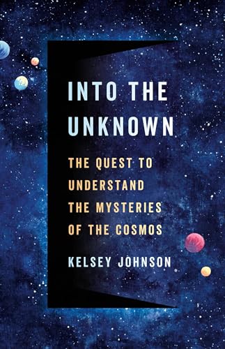 Book cover with white text on a dark, starry cosmos background.