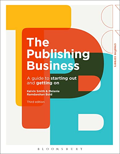 Book cover: "The Publishing Business" third edition, colorful geometric design.