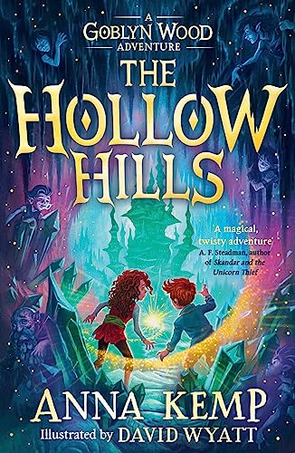 Book cover: children facing a glowing, crystal-filled landscape.