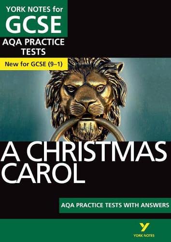 York Notes practice test cover for A Christmas Carol, featuring a lion.