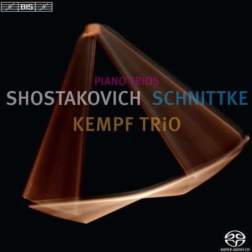 CD cover with a glowing orange abstract triangle and text for Kempf Trio.