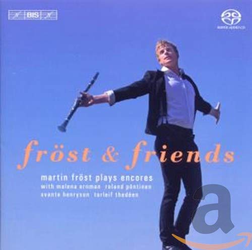 CD cover featuring Martin Fröst in a black suit against a blue sky.