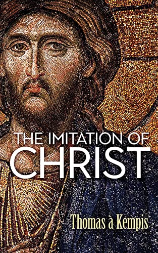Book cover: mosaic of Jesus, title “The Imitation of Christ” by Thomas à Kempis.