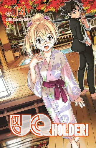 Manga volume 14 cover with two anime characters and a temple background.