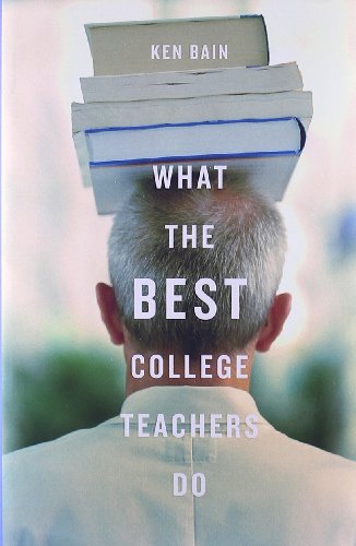 Book cover: person with stacked books on head, title "What the Best College Teachers Do".