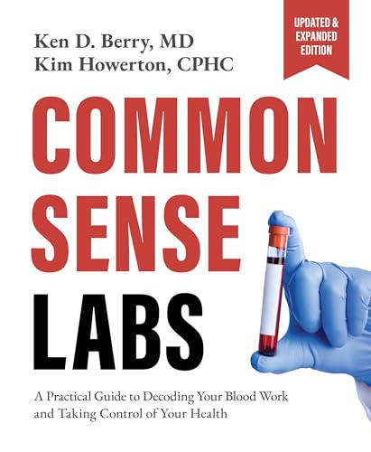 Book cover for Common Sense Labs showing a gloved hand holding a blood vial.