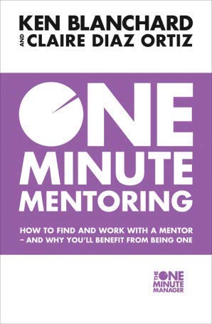 Book cover for “One Minute Mentoring” with purple and white text.