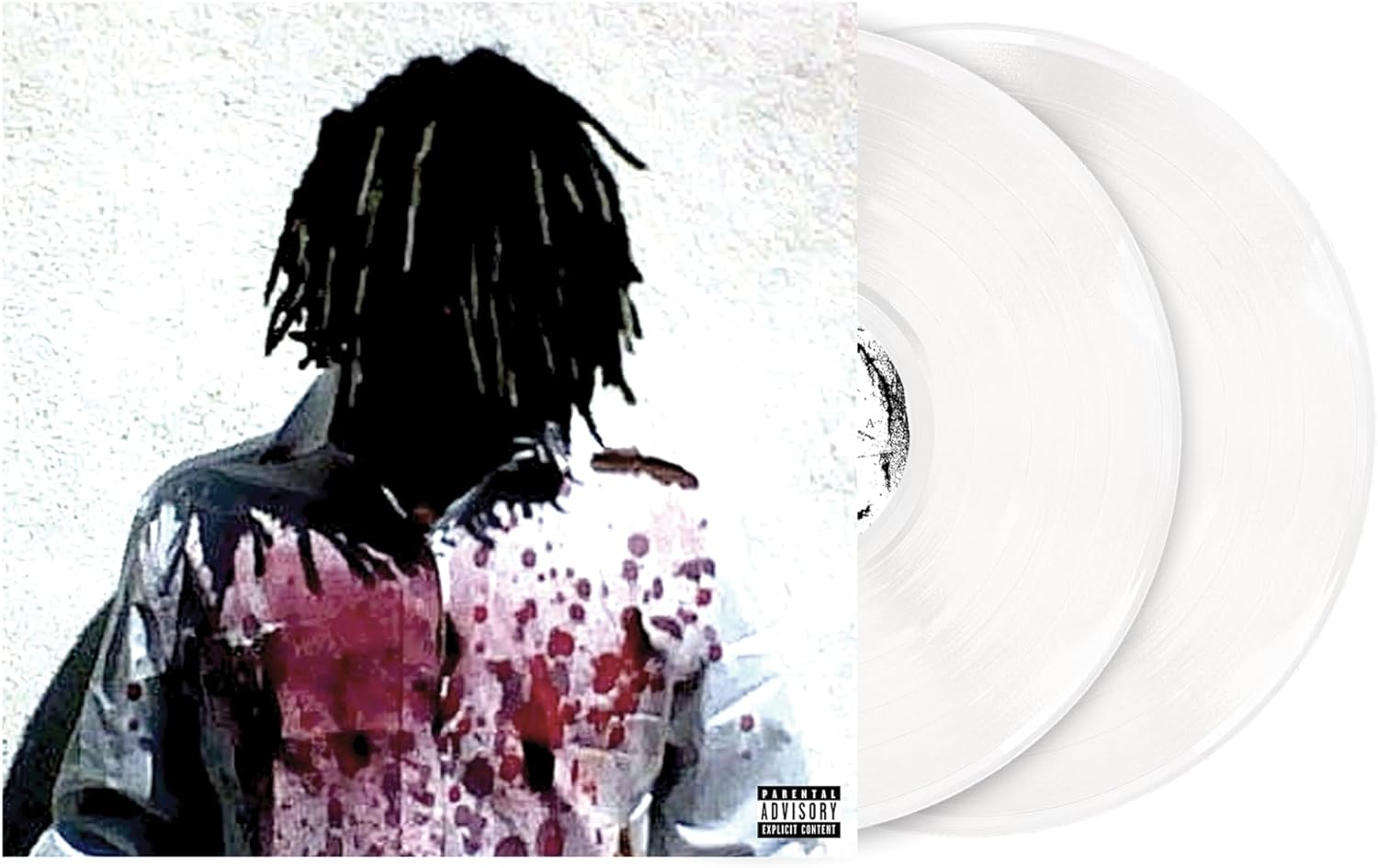 Vinyl record of Ken Carson’s “More Chaos” album, black cover art.