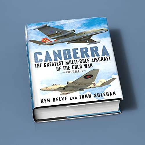 Book cover featuring two Canberra aircraft in flight, titled "Canberra.
