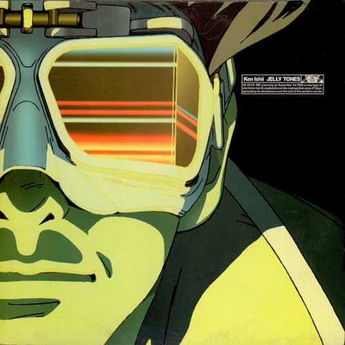 Record cover featuring a stylized illustration of a face with goggles.