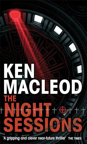 Book cover: dark, abstract design with red light and title "The Night Sessions".