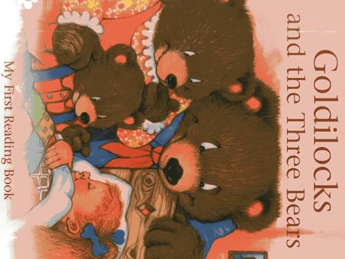 Illustration of Goldilocks sleeping while three bears look on curiously.
