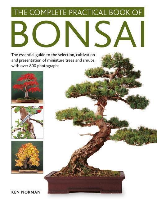 Book cover titled The Complete Practical Book of Bonsai featuring a large pine bonsai.