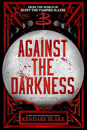 Book cover featuring a large moon, red text, and geometric red borders on black.