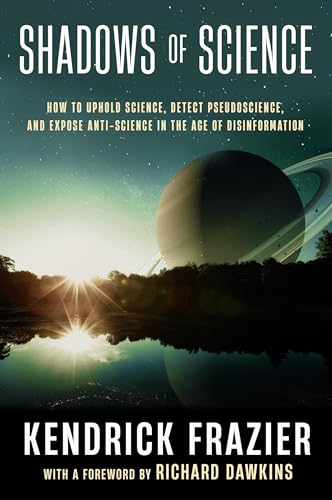 Book cover with title “Shadows of Science” and a planetary image.