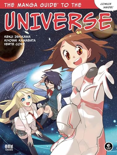 Manga book cover featuring three anime-style characters in a cosmic scene.