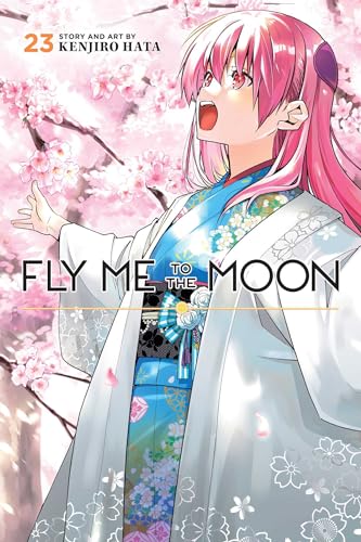 Manga cover featuring a pink-haired girl in a kimono amidst blooming cherry blossoms.