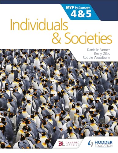 Textbook cover for “Individuals & Societies” with a penguin colony image.