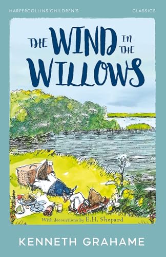 Cover of "The Wind in the Willows" showing a riverside picnic scene.