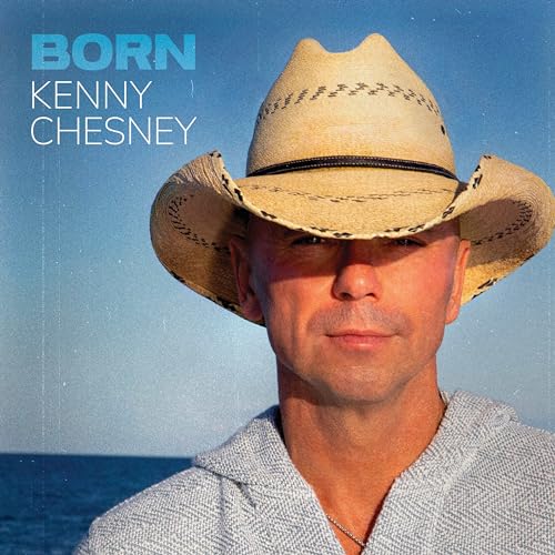 Kenny Chesney album cover: artist in a straw cowboy hat, blue sky.