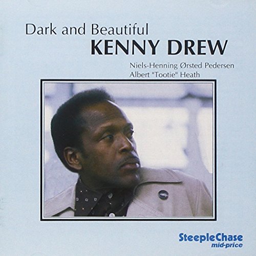 CD cover for Kenny Drew Trio’s “Dark & Beautiful” featuring a portrait.