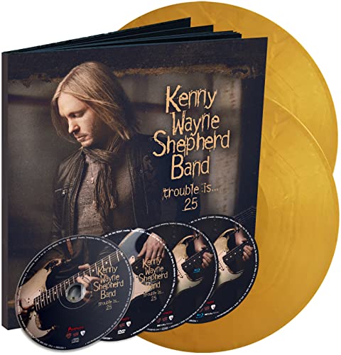 Kenny Wayne Shepherd “Trouble Is… 25” CD with three discs and gold packaging.