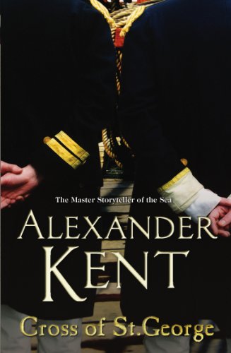 Book cover: "Cross of St. George" by Alexander Kent, featuring naval uniforms.