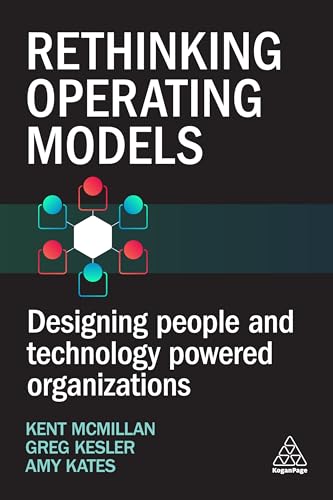 Book cover titled Rethinking Operating Models with a central network diagram on black background.
