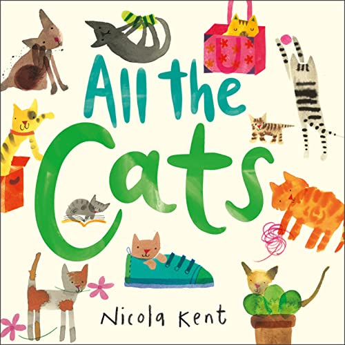 Book cover featuring colorful illustrations of various cats in different poses.