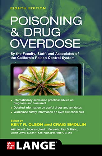 Book cover: "Poisoning & Drug Overdose," eighth edition, with plant imagery.