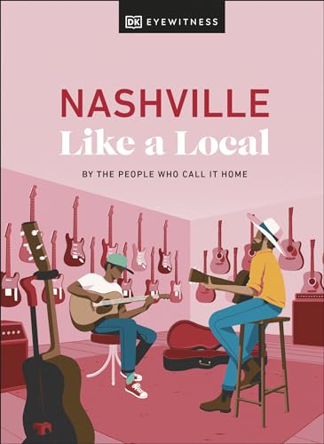 Book cover: two musicians with guitars in a shop, Nashville.