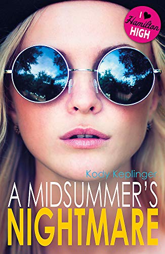 Book cover: young woman with sunglasses, title “A Midsummer’s Nightmare.”