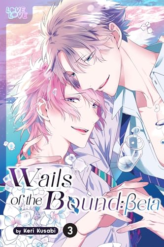 Manga cover with two young men in a close embrace, pastel background.