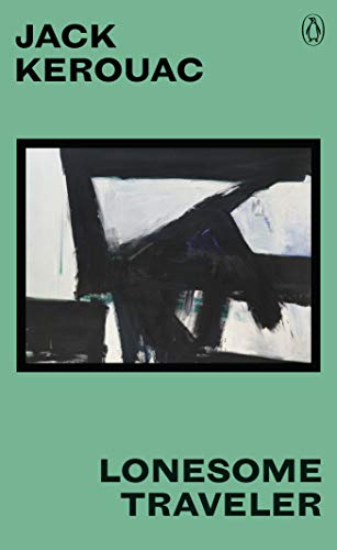 Book cover with green background, black text, and an abstract black and white painting.