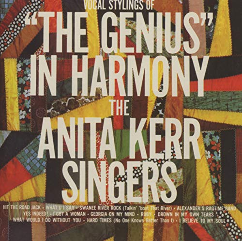 CD cover for “The Genius In Harmony” by Kerr Anita Singers, colorful patchwork.