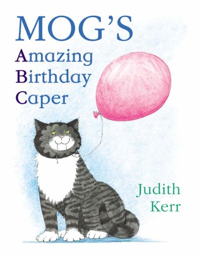 Book cover featuring a grey tabby cat and a pink balloon.