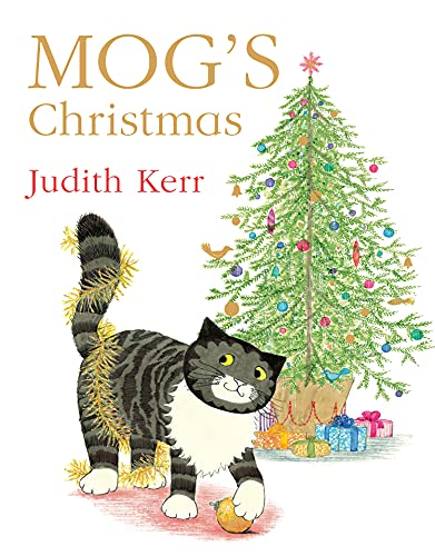 Mog’s Christmas" book cover with a cat and decorated Christmas tree.