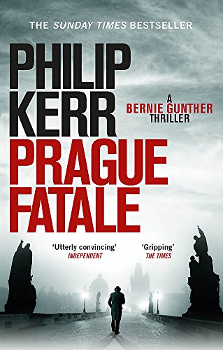 Book cover for Prague Fatale by Philip Kerr featuring a man walking on a bridge.