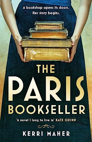 Book cover featuring stacked antique books held by a person in a dress.