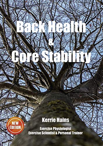 Book cover with title “Back Health & Core Stability” against tree branches.