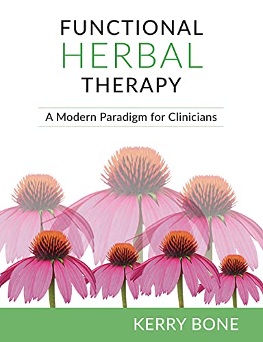 Book cover with purple echinacea flowers and title "Functional Herbal Therapy".