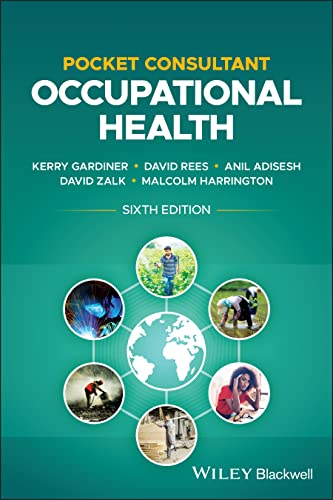 Blue "Pocket Consultant: Occupational Health" book cover with circular image collage.