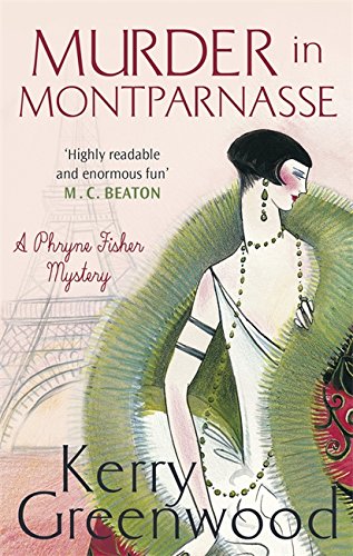 Book cover: “Murder in Montparnasse” featuring a 1920s woman in green.