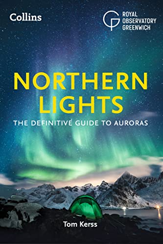 Book cover: "Northern Lights" with aurora borealis and mountain landscape.