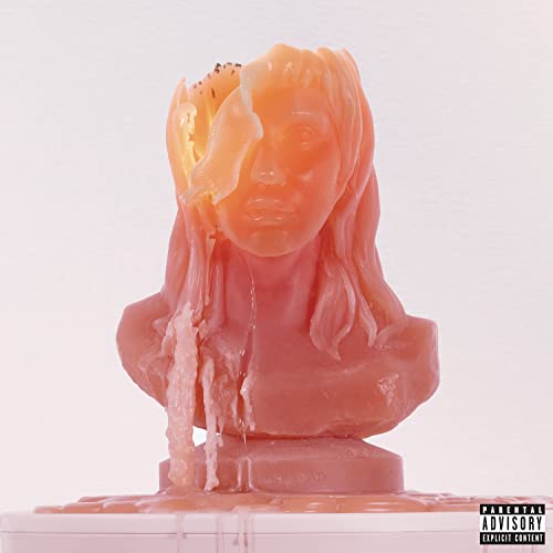 Kesha album cover: a peach-colored wax bust with melting details.
