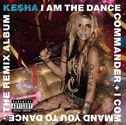 Kesha album cover featuring Kesha with blonde hair, holding a sword, and seated.