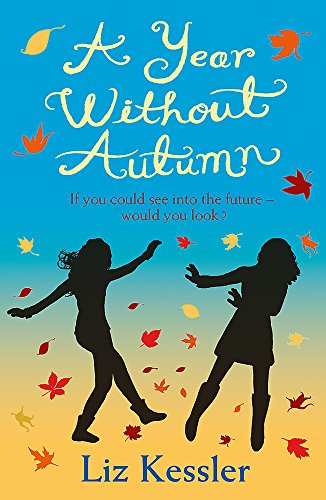 Book cover: silhouettes of two girls with falling autumn leaves.