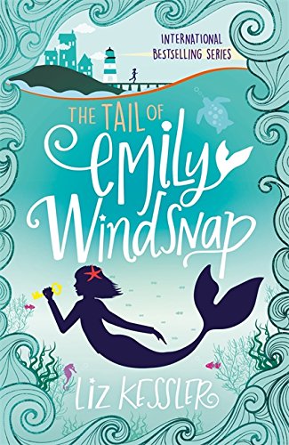 Book cover: mermaid silhouette with turquoise waves and coastal town above.
